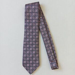 Ermenegildo Zegna Men's Pink Circles Silk Tie L58" W3.5"